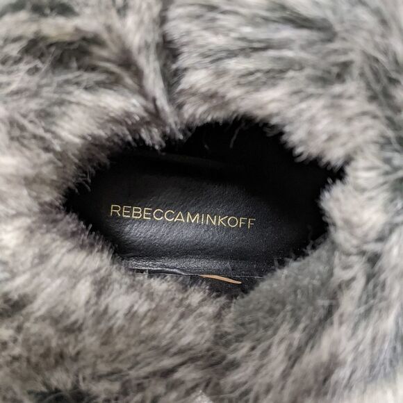 REBECCA MINKOFF Perry Leather Fur Lined Foldover Buckle Boots 8.5 - Picture 9 of 11